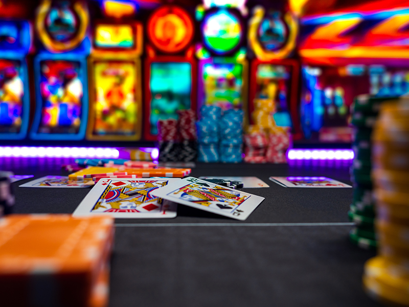 Casinos Poker cards at the casino<br />